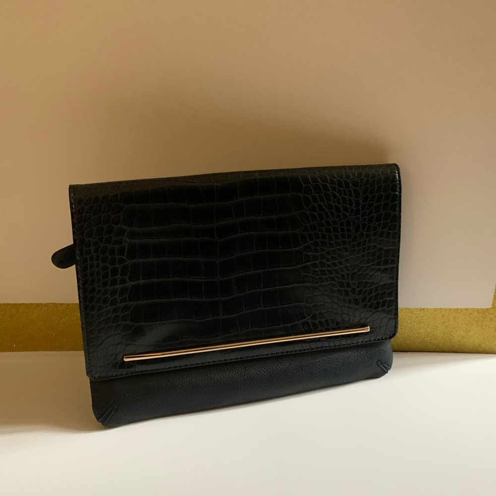 Black Aldo  snake print Clutch